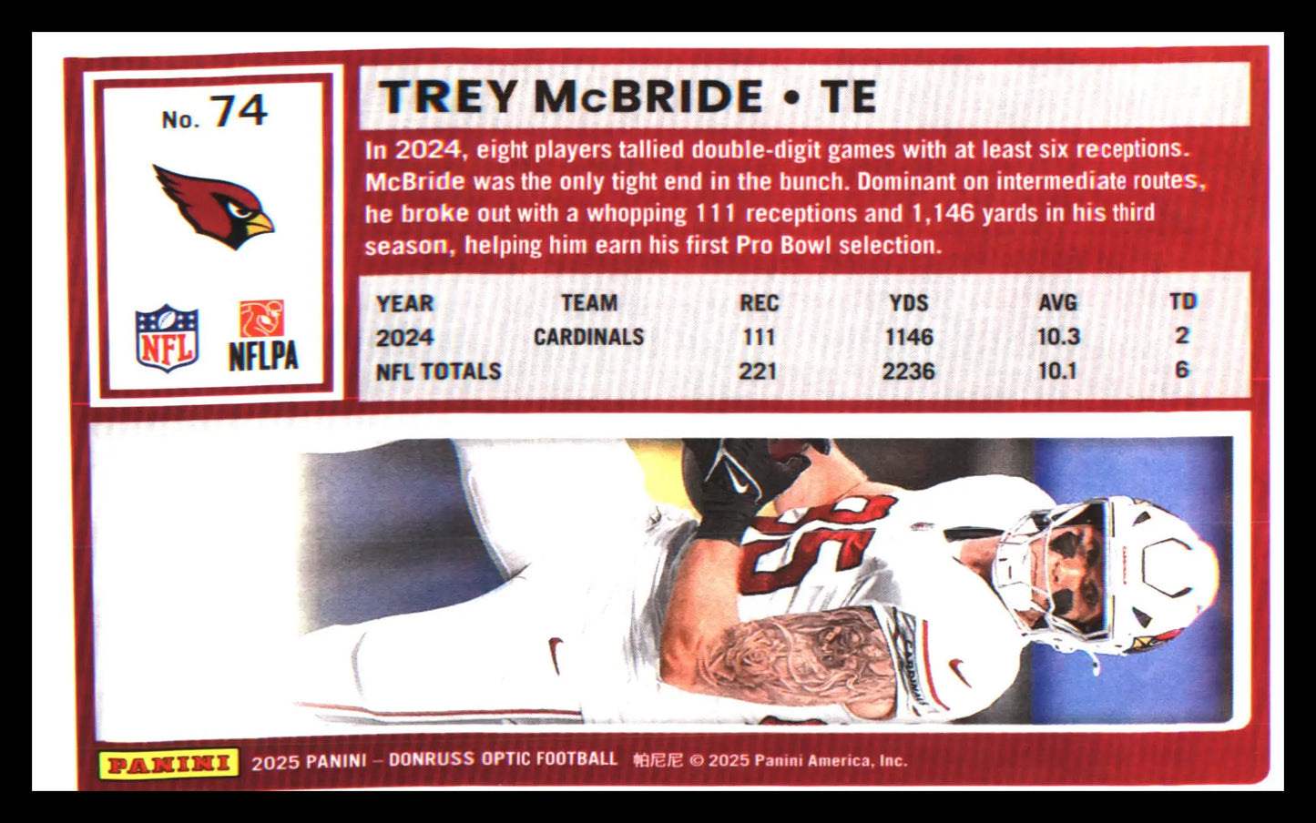 Football 2025 Donruss Optic Stars #74 Trey McBride - Football Card Single