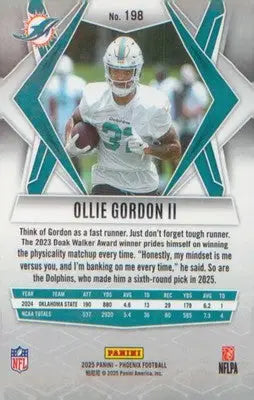 Football 2025 Panini Phoenix #198 Ollie Gordon II RC RC - Football Card Single