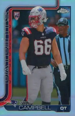 Football 2025 Topps Chrome Refractor #379 Will Campbell RC RC - Football Card Single
