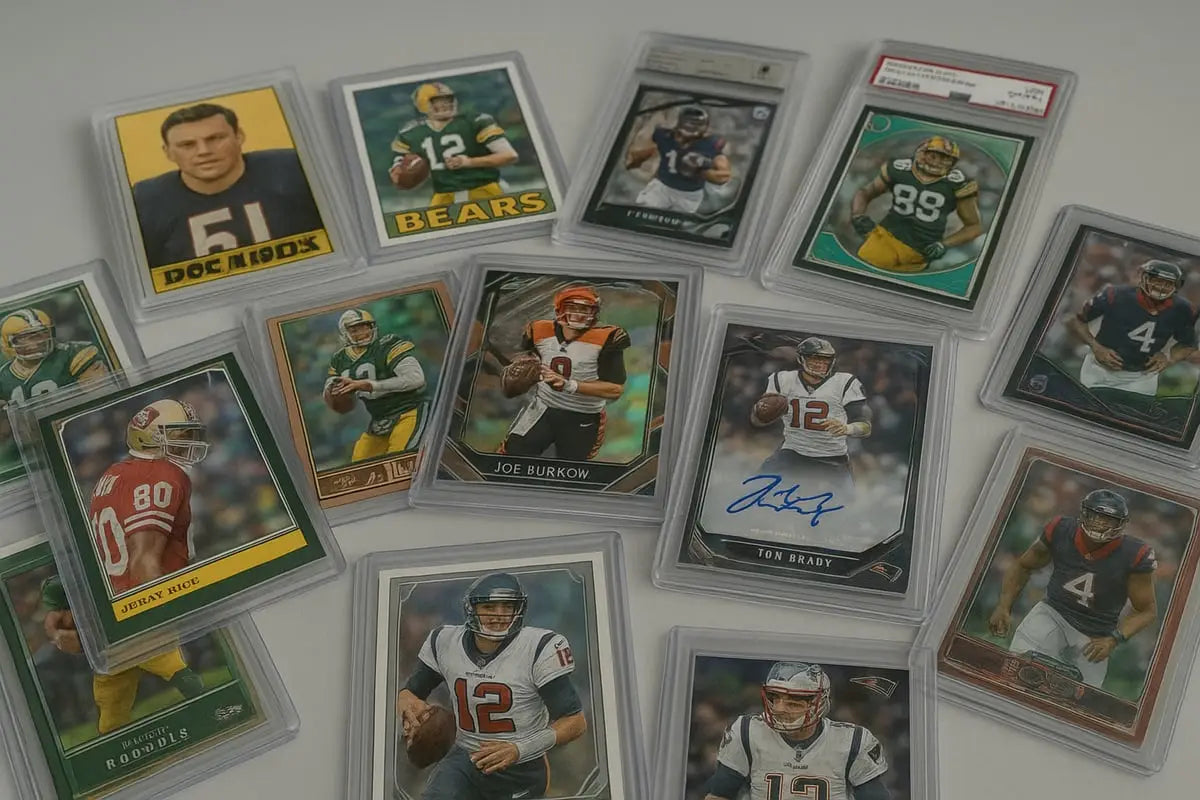 NFL football cards collection with autographed players in 2026 market
