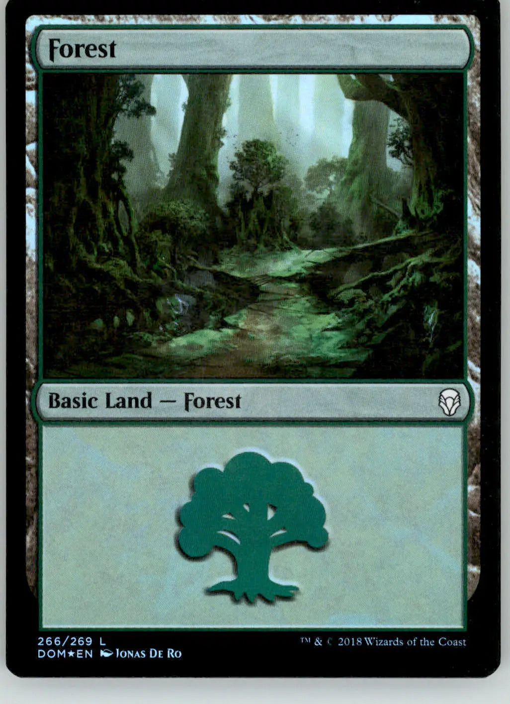 Forest (266) - Dominaria - 266 - Foil MP Magic: The Gathering - Magic Card Single