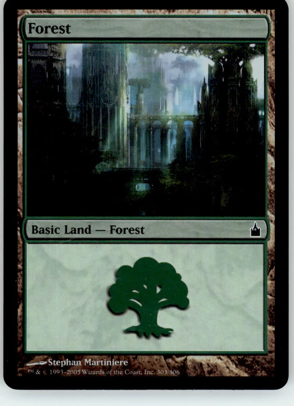 Forest (303) - Ravnica: City of Guilds - 303 - Foil HP Magic: The Gathering - Magic Card Single