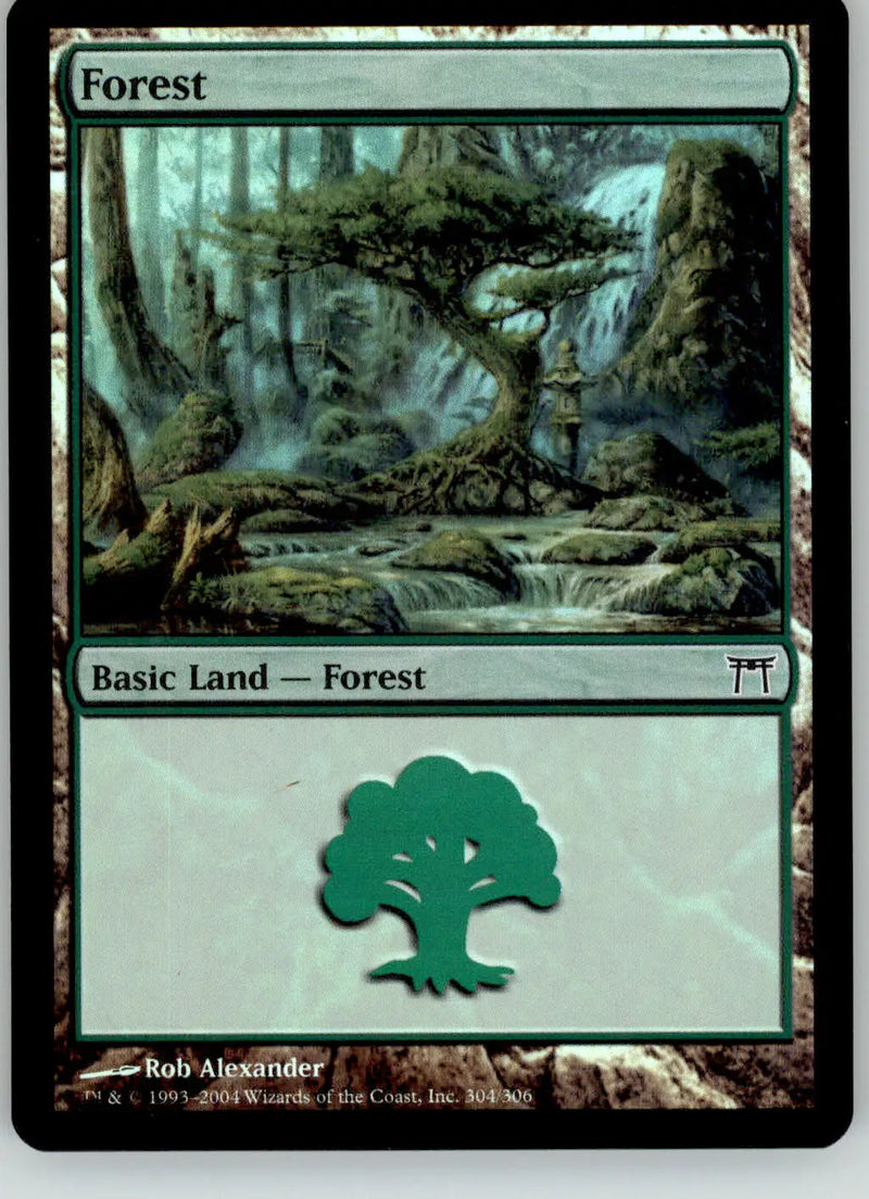 Forest (304) - Champions of Kamigawa - 304 - Foil HP Magic: The Gathering - Magic Card Single