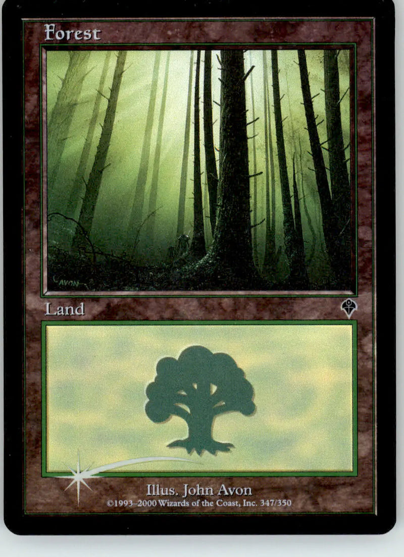 Forest (347) - Invasion - 347 - Foil MP Magic: The Gathering - Magic Card Single