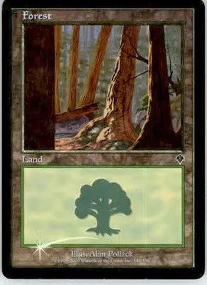 Forest (349) - Invasion - 348 - Foil MP - Magic Card Single