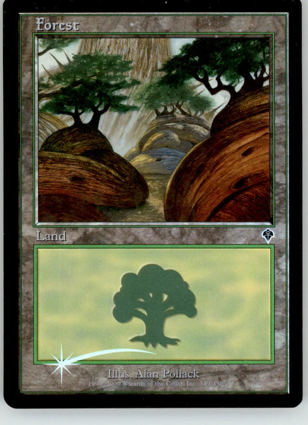Forest (349) - Invasion - 349 - Foil MP Magic: The Gathering - Magic Card Single