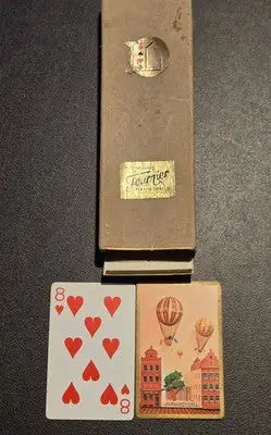 Fournier Playing Cards Vintage Gold Edged Hot Air Balloon Backs Made in Spain - Non-Sports Card Box