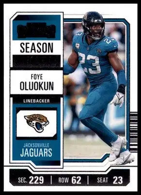 Foye Oluokun 2023 Panini Contenders Season Ticket #46 Jacksonville Jaguars