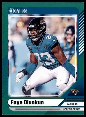 Foye Oluokun 2024 Donruss Press Proof Green #198 Jacksonville Jaguars