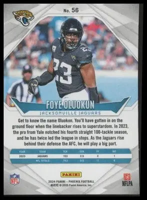 Foye Oluokun 2024 Panini Phoenix #56 Jacksonville Jaguars
