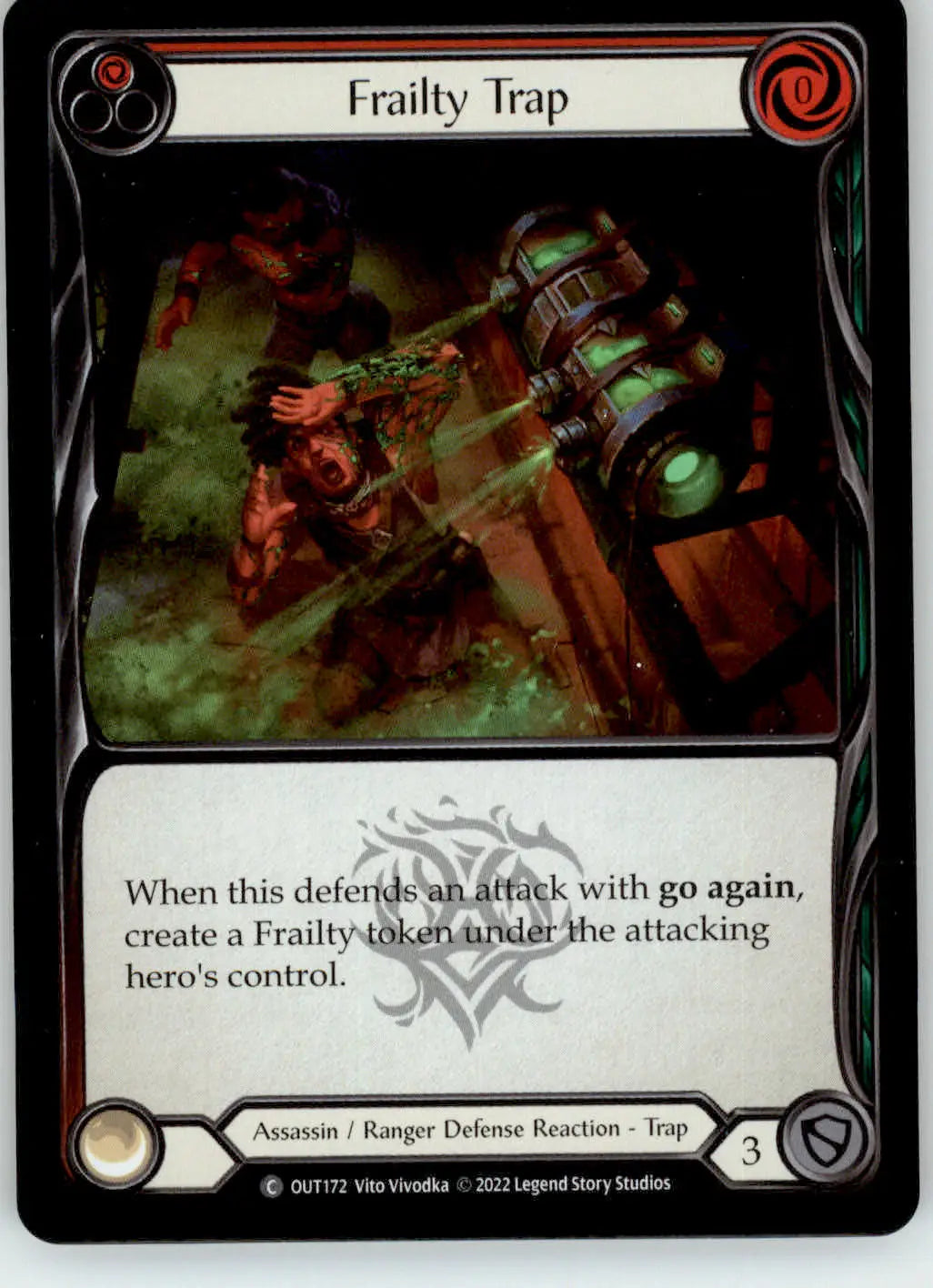 Frailty Trap (Red) - Outsiders - OUT172 - Rainbow Foil NM Flesh and Blood - TCG Card Single