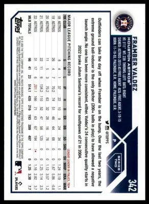 Framber Valdez 2023 Topps #342 Houston Astros - Baseball Card Single