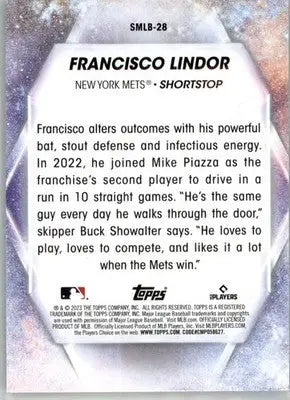 Francisco Lindor - 2023 Topps - #SMLB-28 - Stars of MLB Baseball - Baseball Card Single