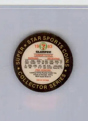 Franco Harris - 1983 7-Eleven Super Star Sports Coins - #1 - Football - Football Card Single