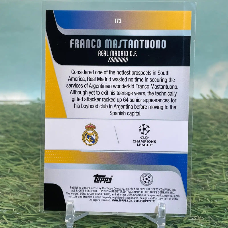 Franco Mastantuono (RC) 2025-26 Topps UEFA Club Competitions #172 ROOKIE - Soccer Card Single