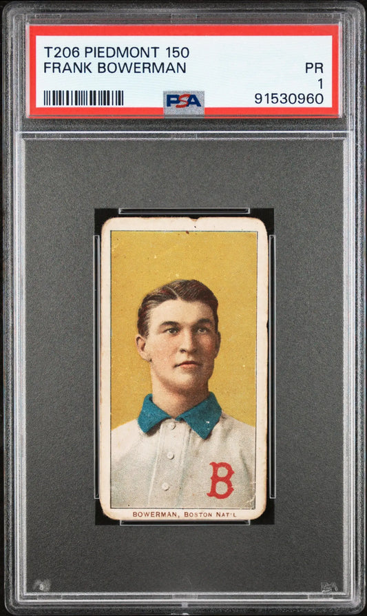 Frank Bowerman 1901-11 T206 Piedmont 150 PSA 1 Poor - Baseball Card Single