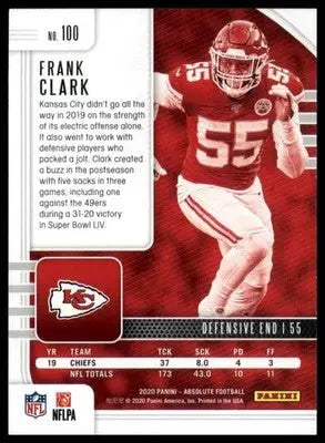 Frank Clark 2020 Panini Absolute Retail #100 Kansas City Chiefs