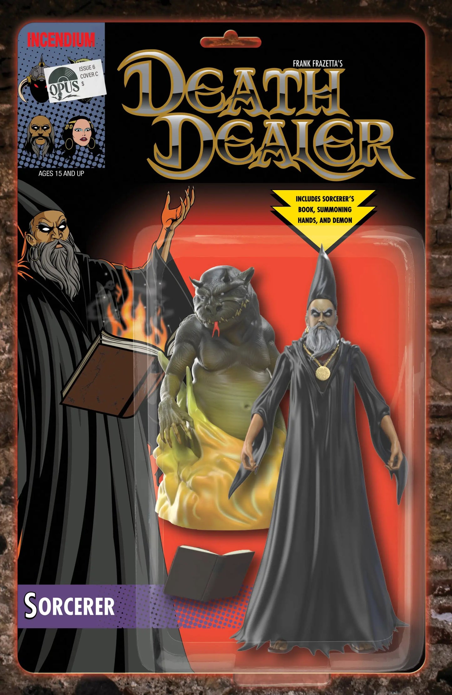 Death Dealer Action Figure Packaging Sorcerer edition for trading cards collectors