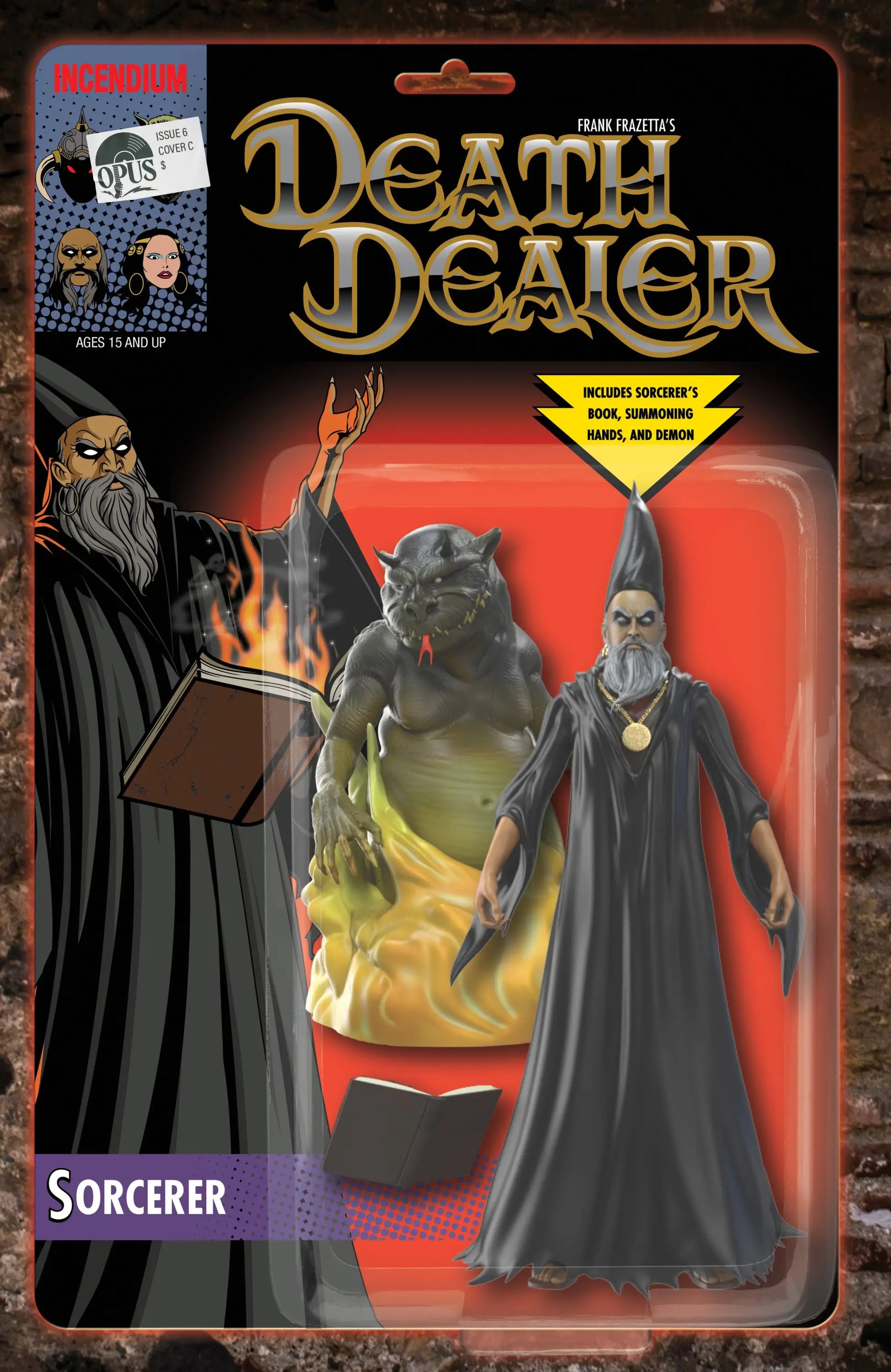 Death Dealer Action Figure Packaging Sorcerer edition for trading cards collectors