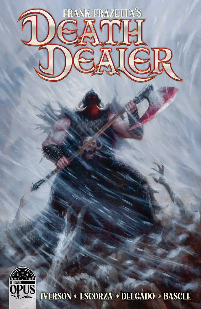 Book cover of Frank Frazetta Death Dealer #8 featuring a hooded figure with a scythe, ideal for trading cards