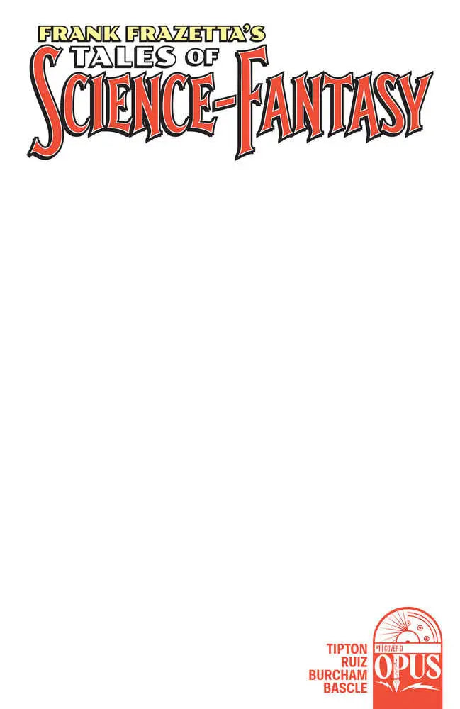 Frank Frazetta Tales of Science-Fantasy #1 comic cover with red lettering on white background