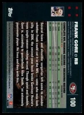 Frank Gore 2007 Topps #100 San Francisco 49ers