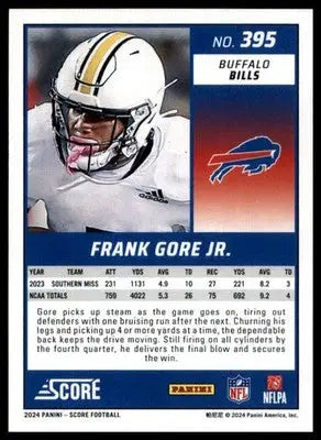 Frank Gore Jr. Rookie 2024 Score #395 Buffalo Bills - Football Card Single