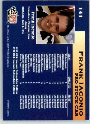 Frank Iaconio - 1992 Pro Set NHRA - #141 - Racing - Racing Card Single