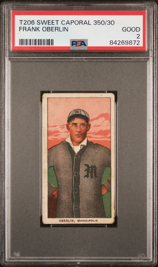 Frank Oberlin 1909-11 T206 Sweet Caporal 350/30 PSA 2 Good - Baseball Card Single