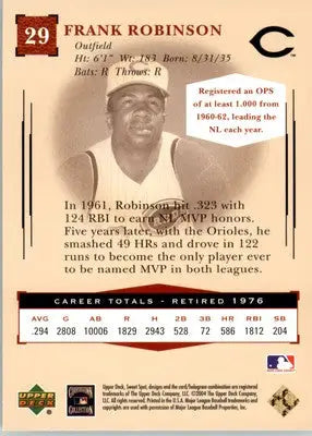 Frank Robinson - 2004 Upper Deck Sweet Spot Classic - #29 - Baseball - Baseball Card Single