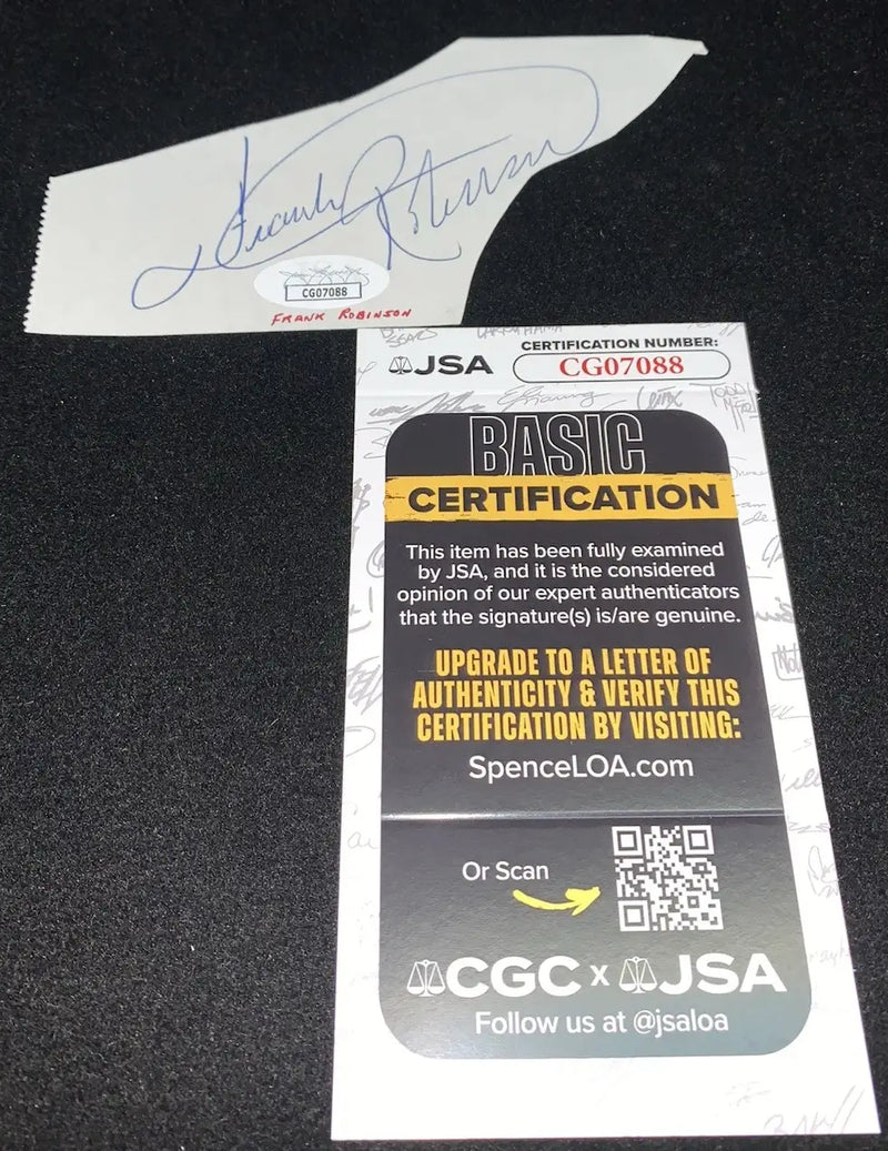 Frank Robinson Auto Cut Signed JSA SF Giants Reds Orioles Signature - Sports Memorabilia