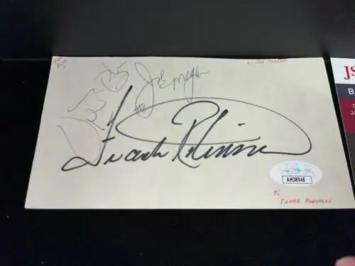 Autographed envelope for Frank Robinson, Joe Morgan, Vida Blue Auto Cut Signed JSA SF Giants