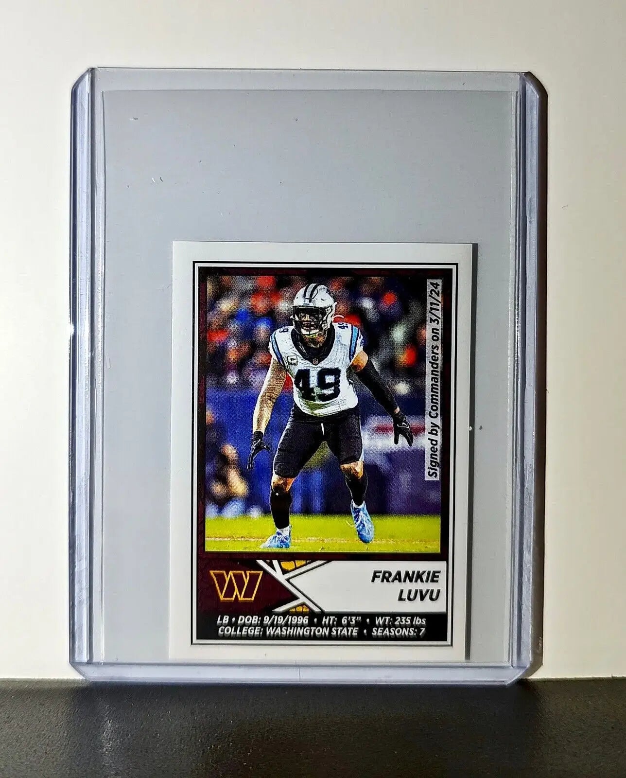 Frankie Luvu 2024 Panini NFL Sticker #355 Washington Commanders - Football Card Single