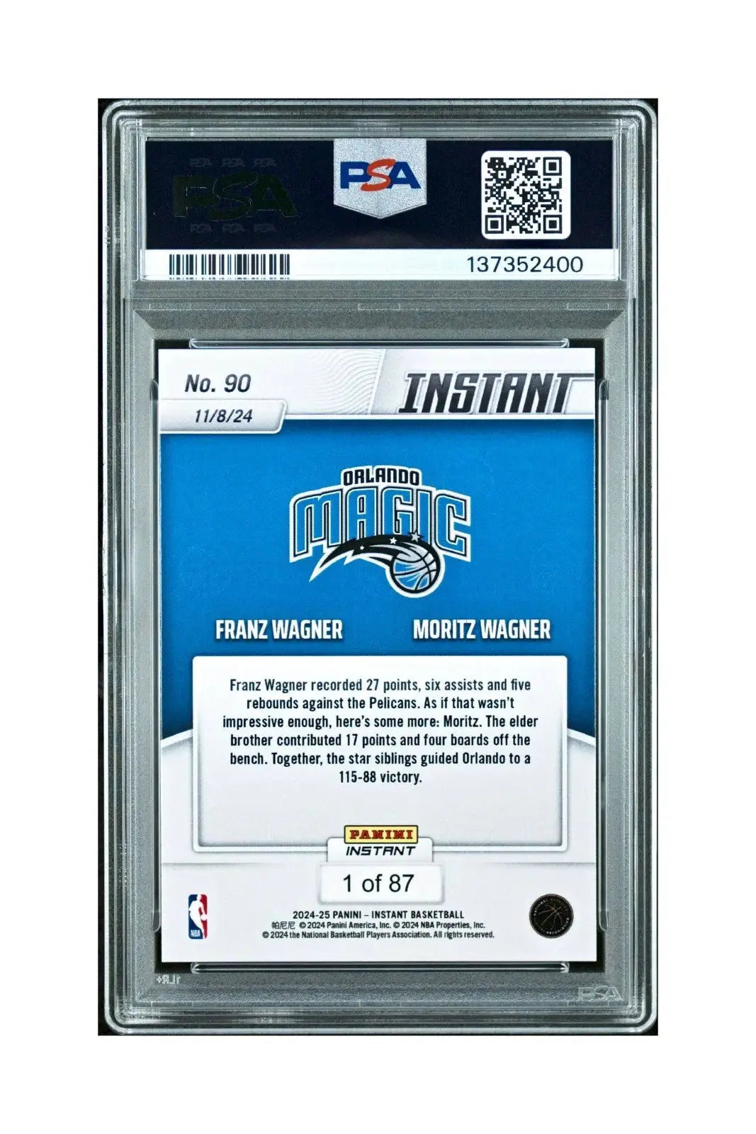 Franz Wagner / Moritz Wagner 2024 Panini NBA #90 Basketball PSA 10 Gem Mint