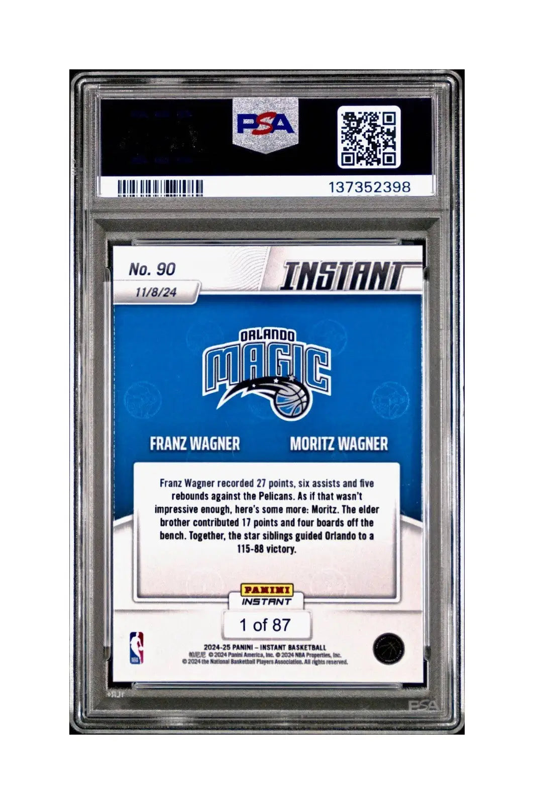 Franz Wagner / Moritz Wagner 2024 Panini NBA #90 Basketball PSA 10 Gem Mint