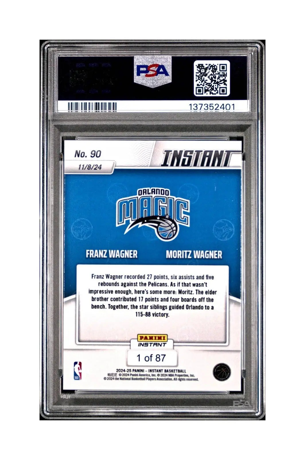 Franz Wagner / Moritz Wagner 2024 Panini NBA #90 Basketball PSA 10 Gem Mint