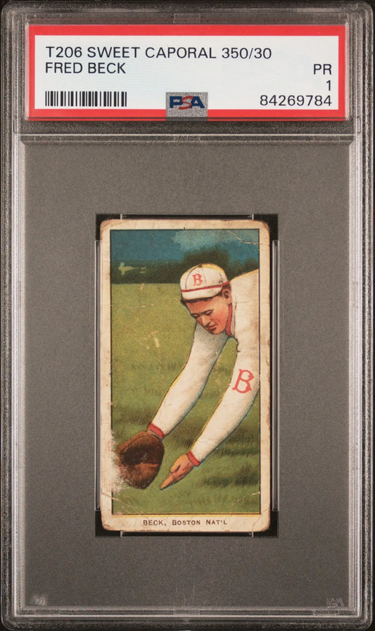 Fred Beck 1909-11 T206 Sweet Caporal 350/30 PSA 1 Poor - Baseball Card Single