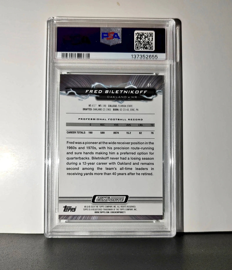 Fred Bilentnikoff 2023 Topps Resurgence 08/20 Lime Green Power Surge #81 PSA 10