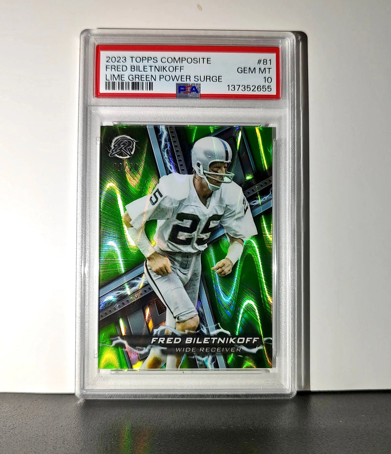 Fred Bilentnikoff 2023 Topps Resurgence 08/20 Lime Green Power Surge #81 PSA 10