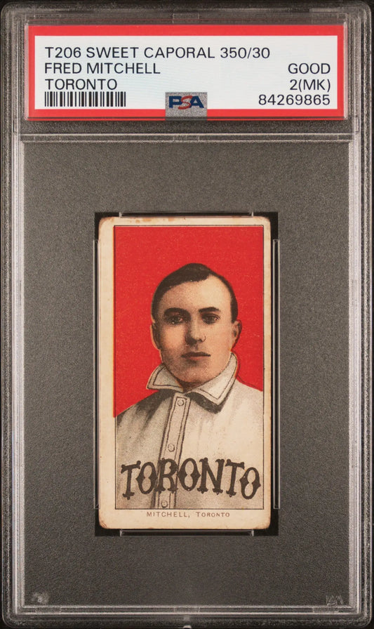 Fred Mitchell 1909-11 T206 Sweet Caporal 350/30 Toronto PSA 2 Good MK - Baseball Card Single