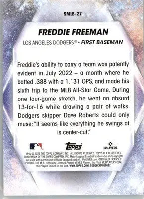 Freddie Freeman - 2023 Topps - #SMLB-27 - Stars of MLB Baseball - Baseball Card Single