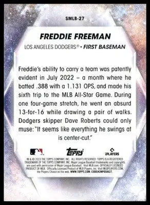 Freddie Freeman 2023 Topps Stars of MLB #SMLB-27 Los Angeles Dodgers