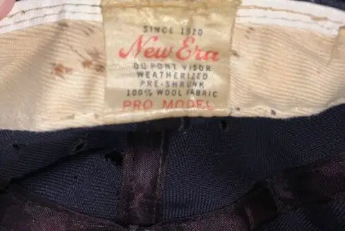 Vintage New Era tag on Freddie Patek California Angels signed baseball cap