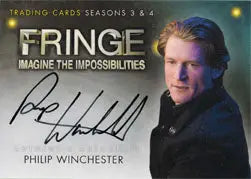Autographed trading card of Philip Winchester as Frank Stanton on a dark background