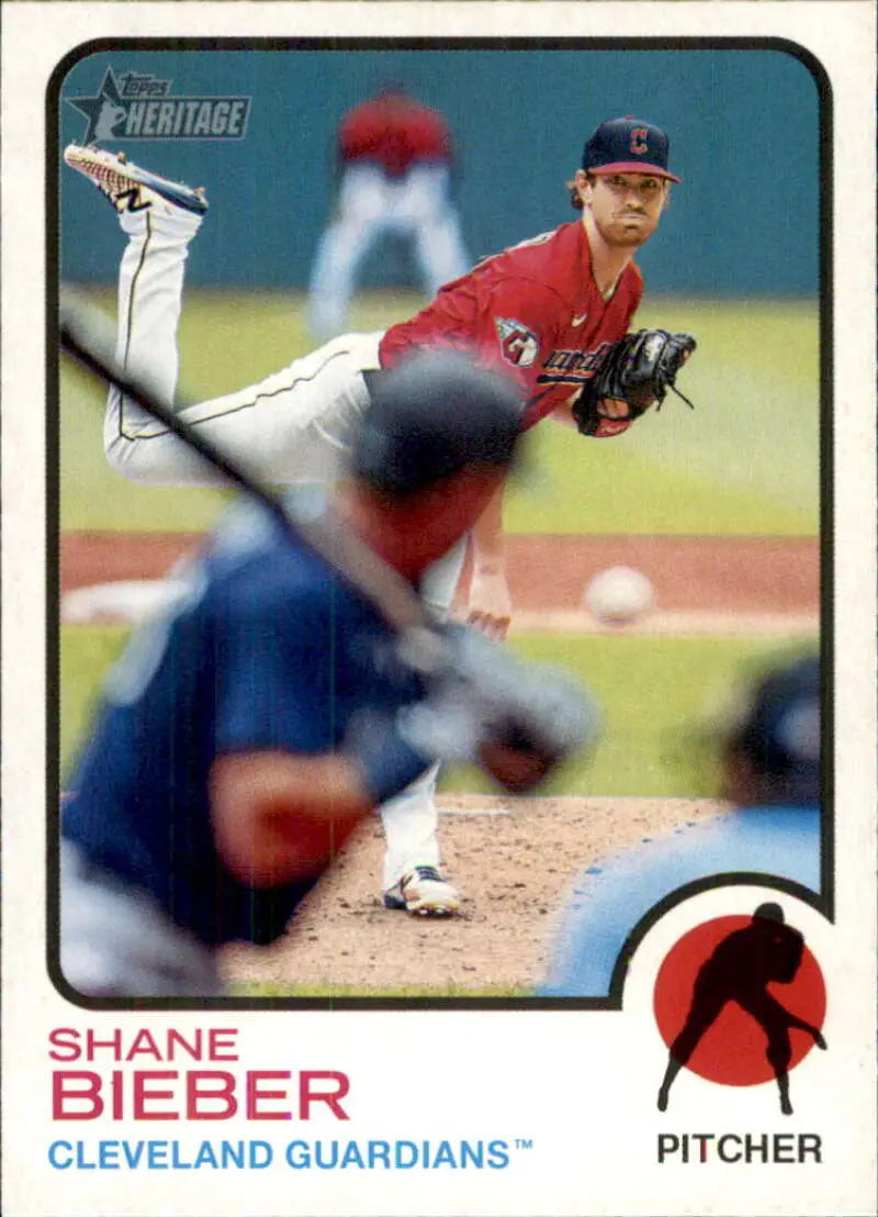 2022 Topps Heritage #230 Shane Bieber NM-MT Guardians ID:76600