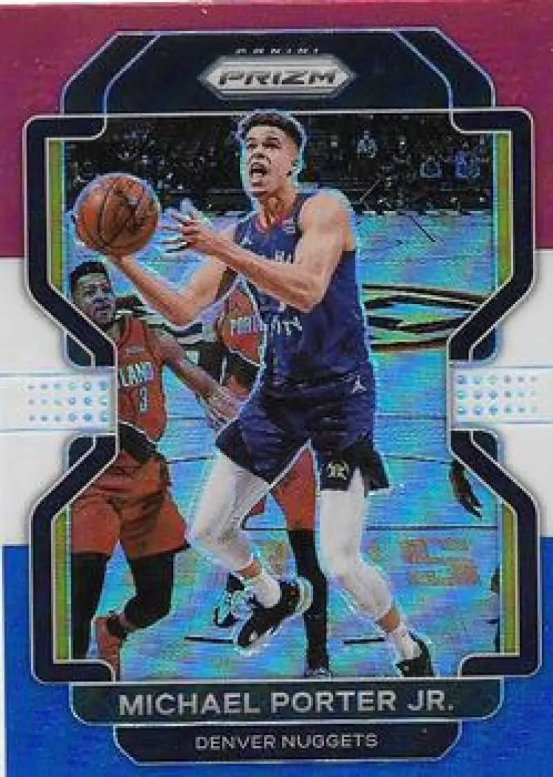 2021-22 Panini Prizm Prizms Red White and Blue #164 Michael Porter Jr N ID:72680