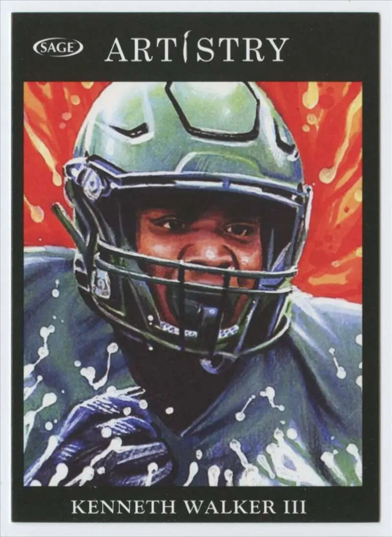 2022 SAGE Artistry Black Border #104 Kenneth Walker III NM-MT ID:56671