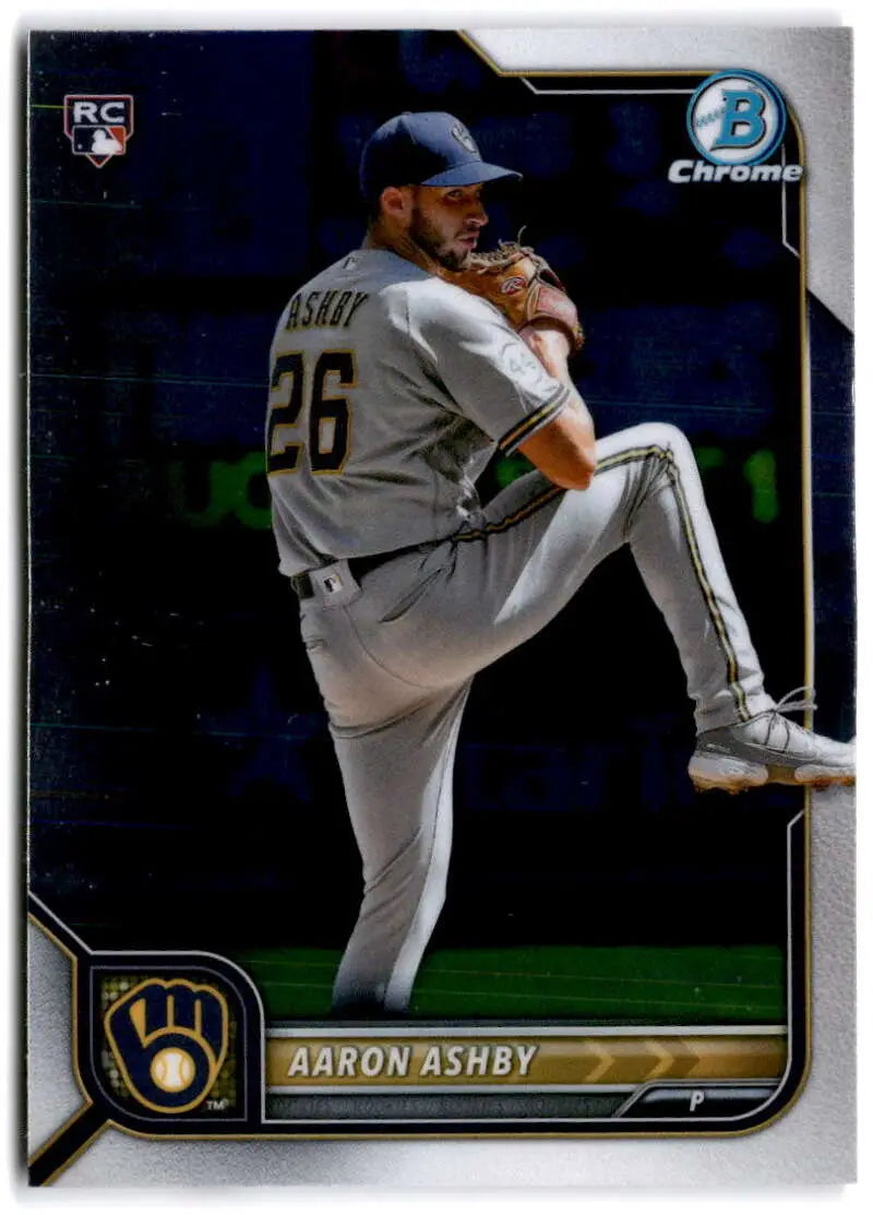 2022 Bowman Chrome #33 Aaron Ashby NM-MT RC Rookie Brewers ID:47121