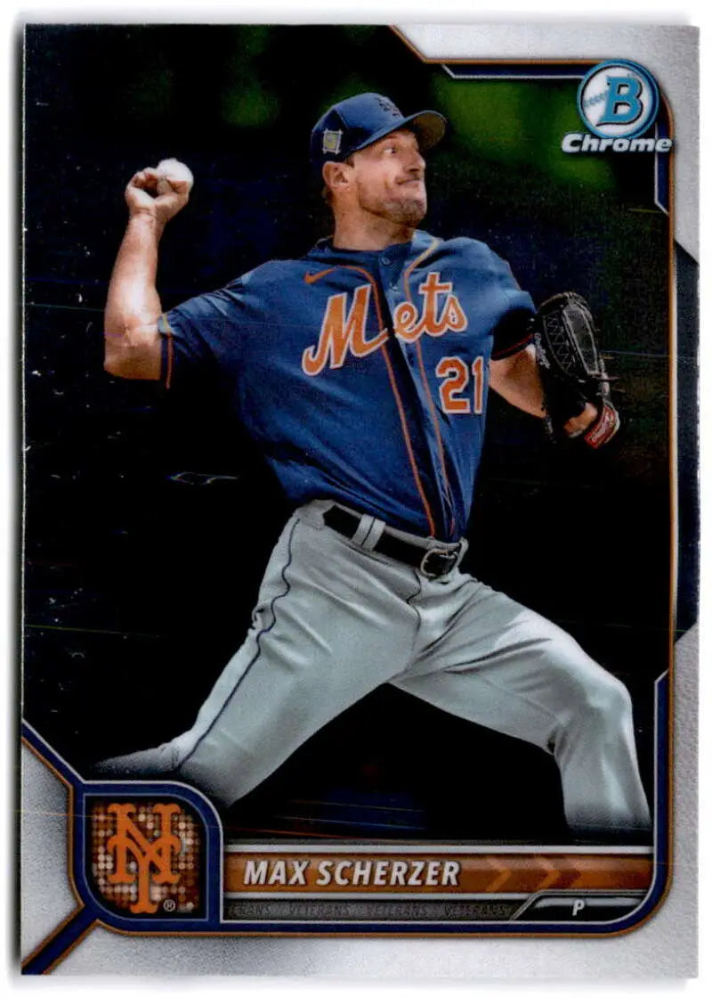 2022 Bowman Chrome #62 Max Scherzer NM-MT Mets ID:52502