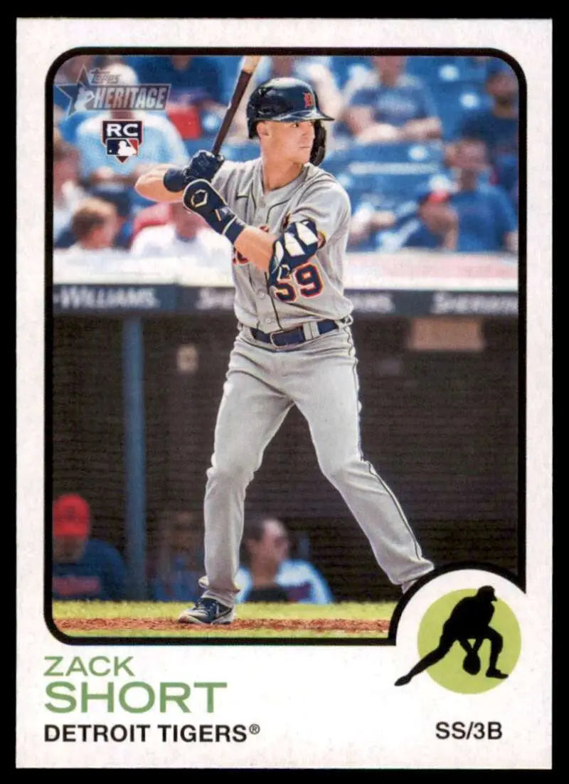 2022 Topps Heritage High Number #626 Zack Short NM-MT RC Rookie Tigers ID:59369